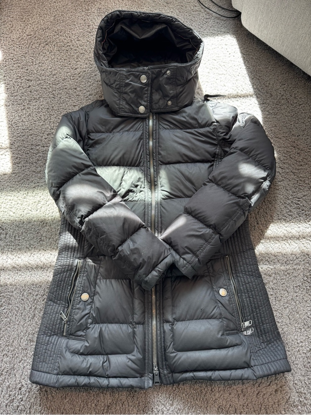 Burberry Black Quilted Hooded Puffer Jacket